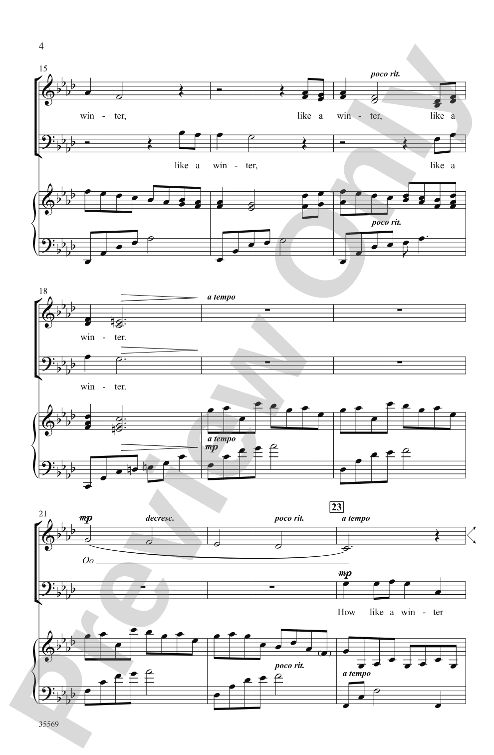How Like a Winter: SAB Choral Octavo