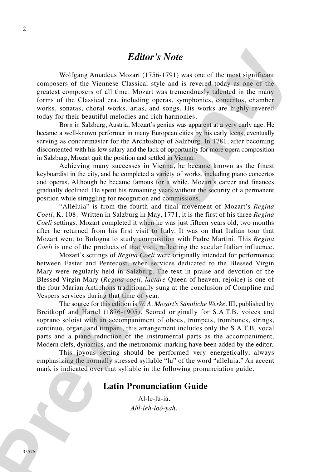 Alleluia (from <i>Regina Coeli,</i> K. 108): SATB Choral Octavo