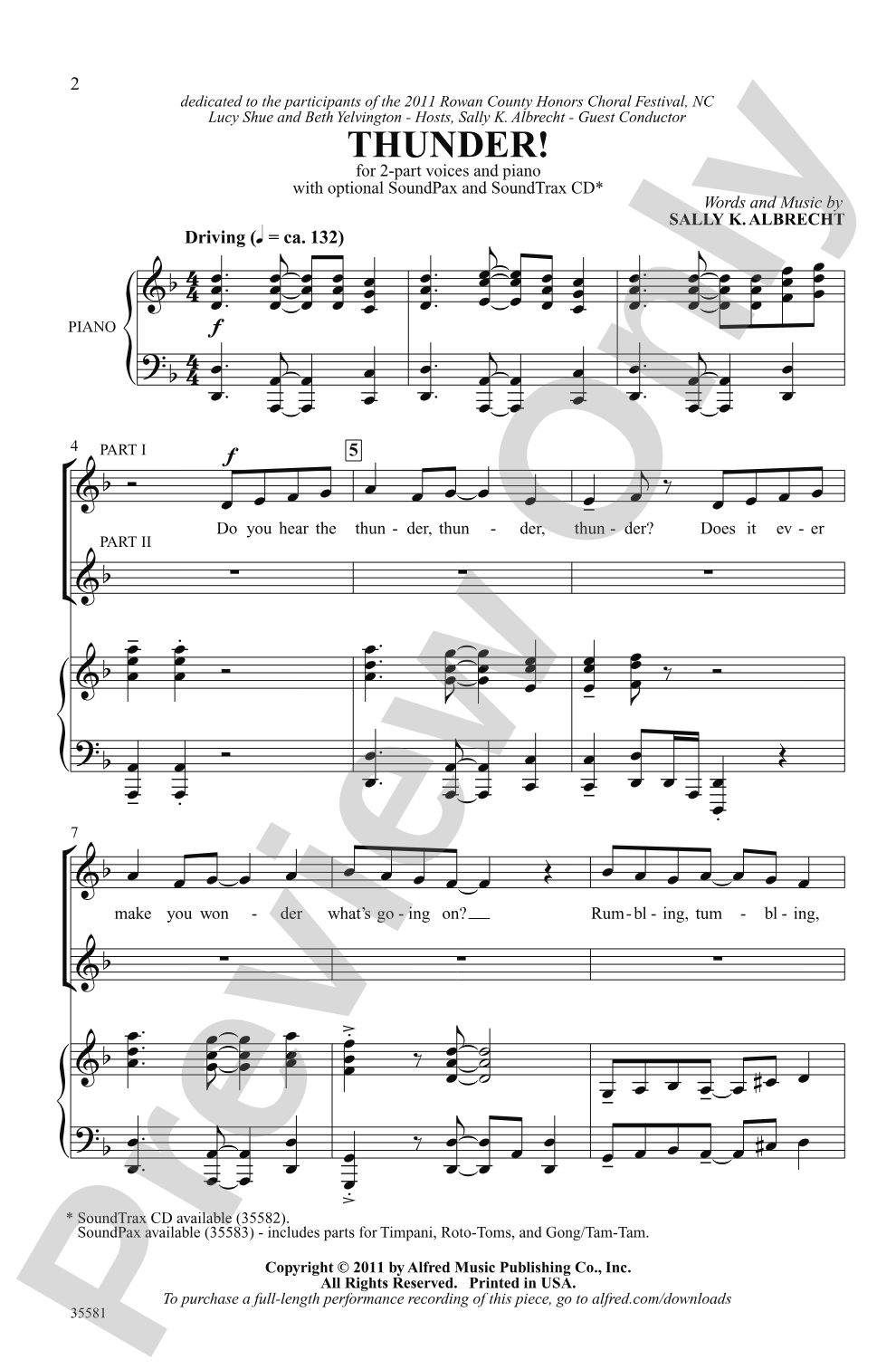 Thunder!: 2-Part Choral Octavo