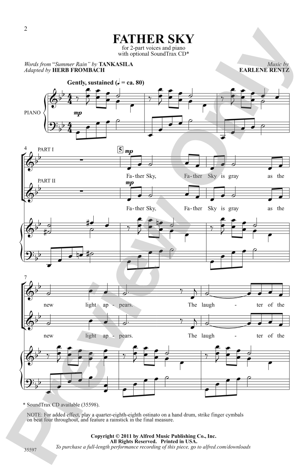 Father Sky: 2-Part Choral Octavo