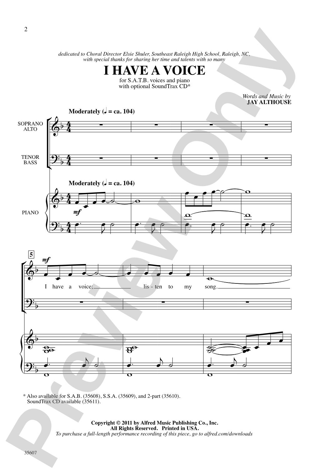 I Have a Voice: SATB Choral Octavo