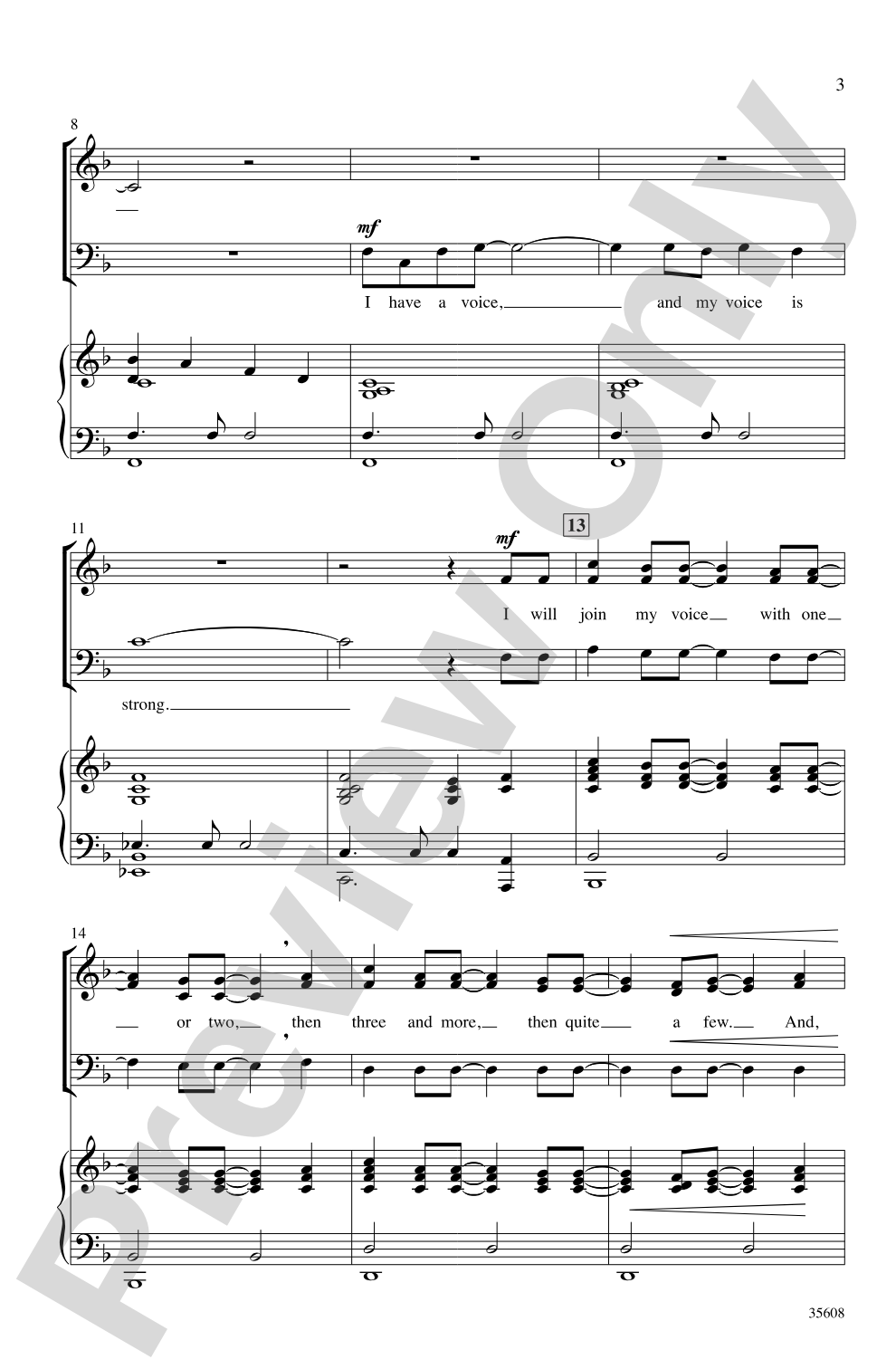 I Have a Voice: SAB Choral Octavo