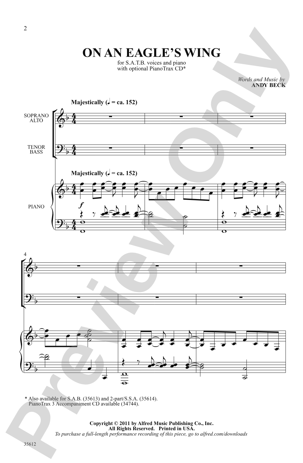 On an Eagle's Wing: SATB Choral Octavo
