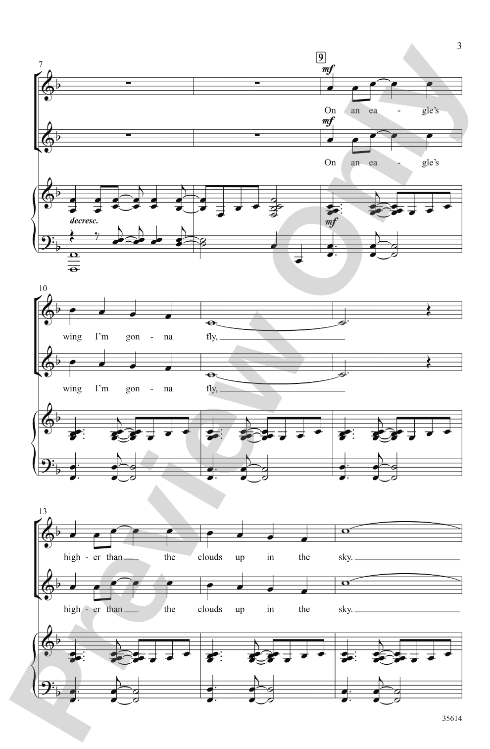 On an Eagle's Wing: 2-Part / SSA Choral Octavo