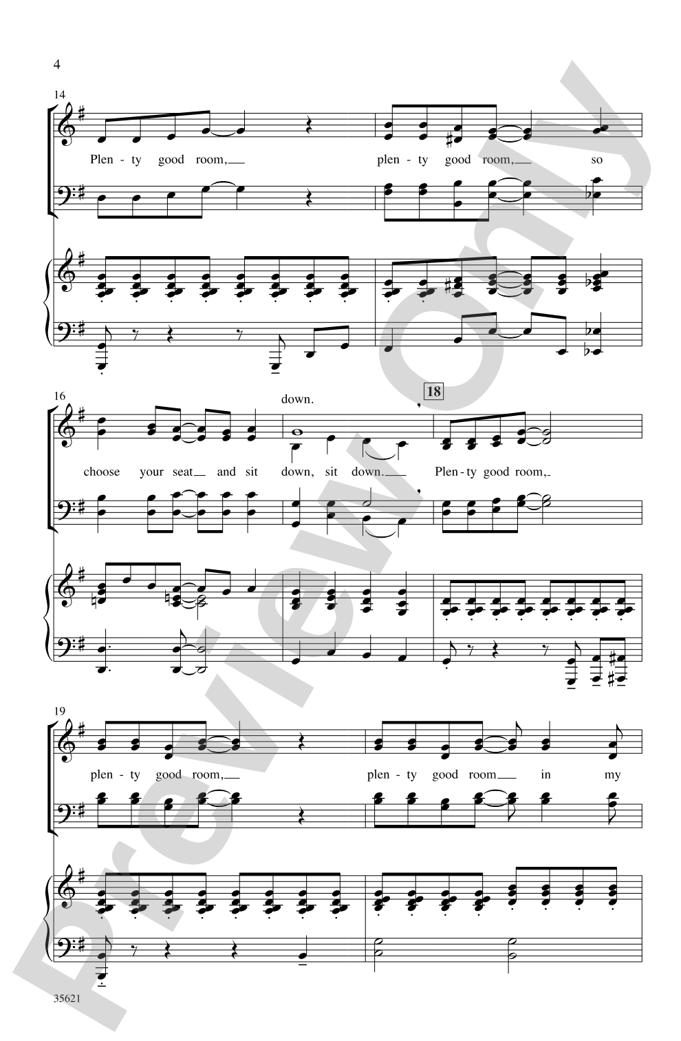 Plenty Good Room: SATB Choral Octavo