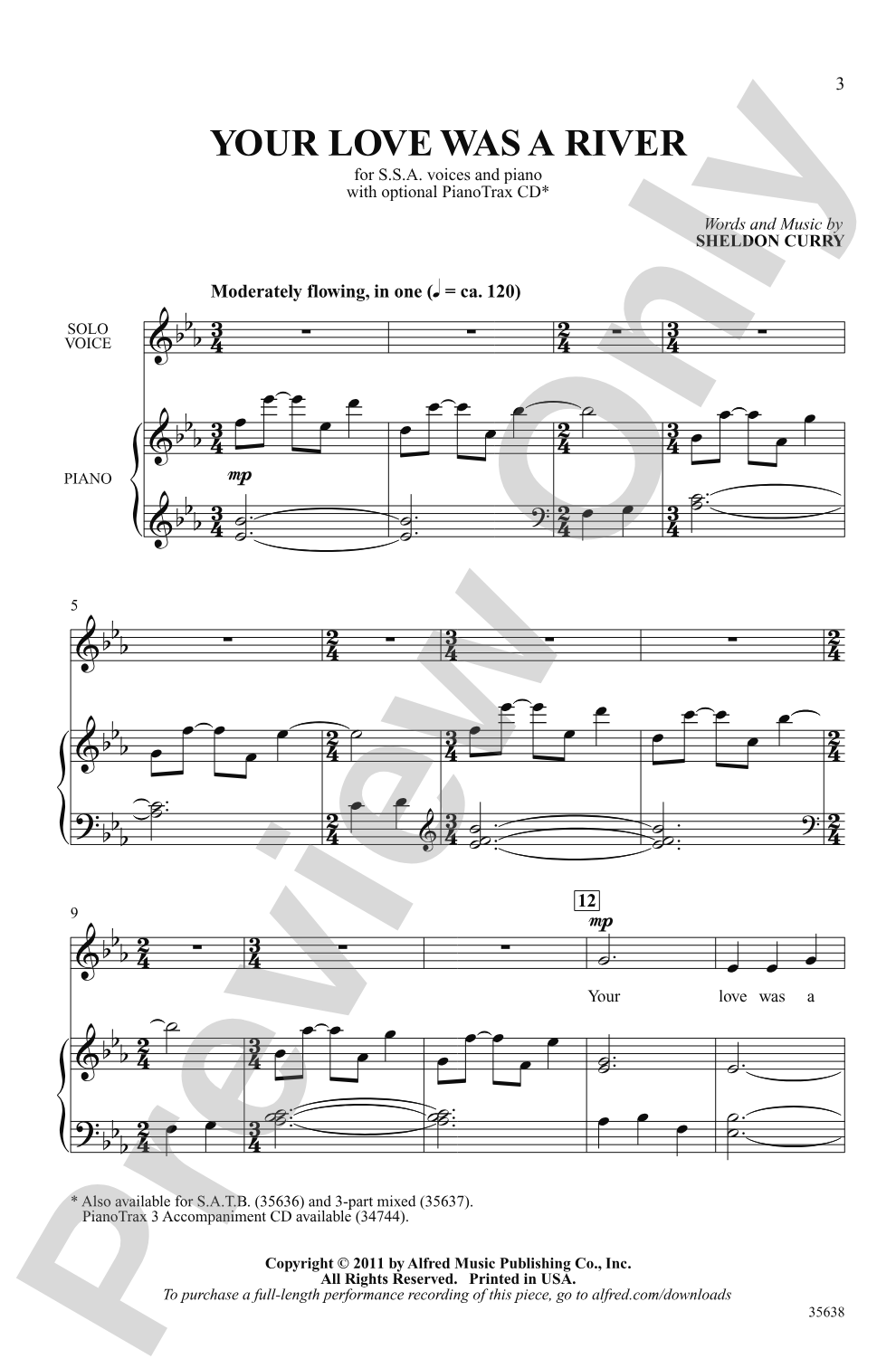 Your Love Was a River: SSA Choral Octavo