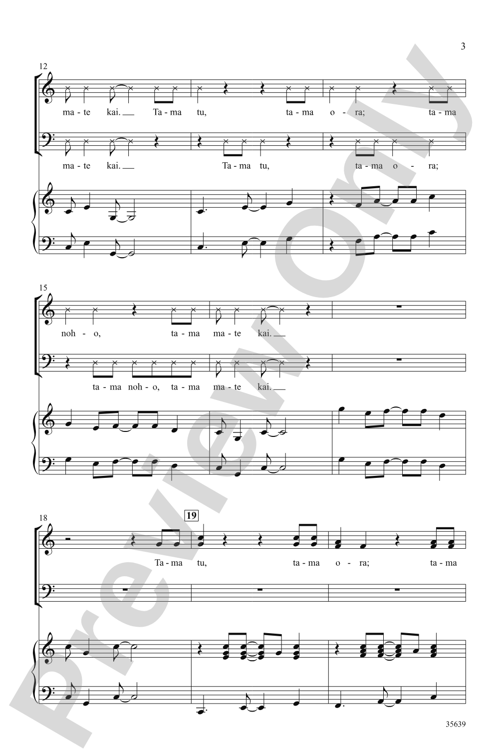 Tama Tu: 3-Part Mixed Choral Octavo