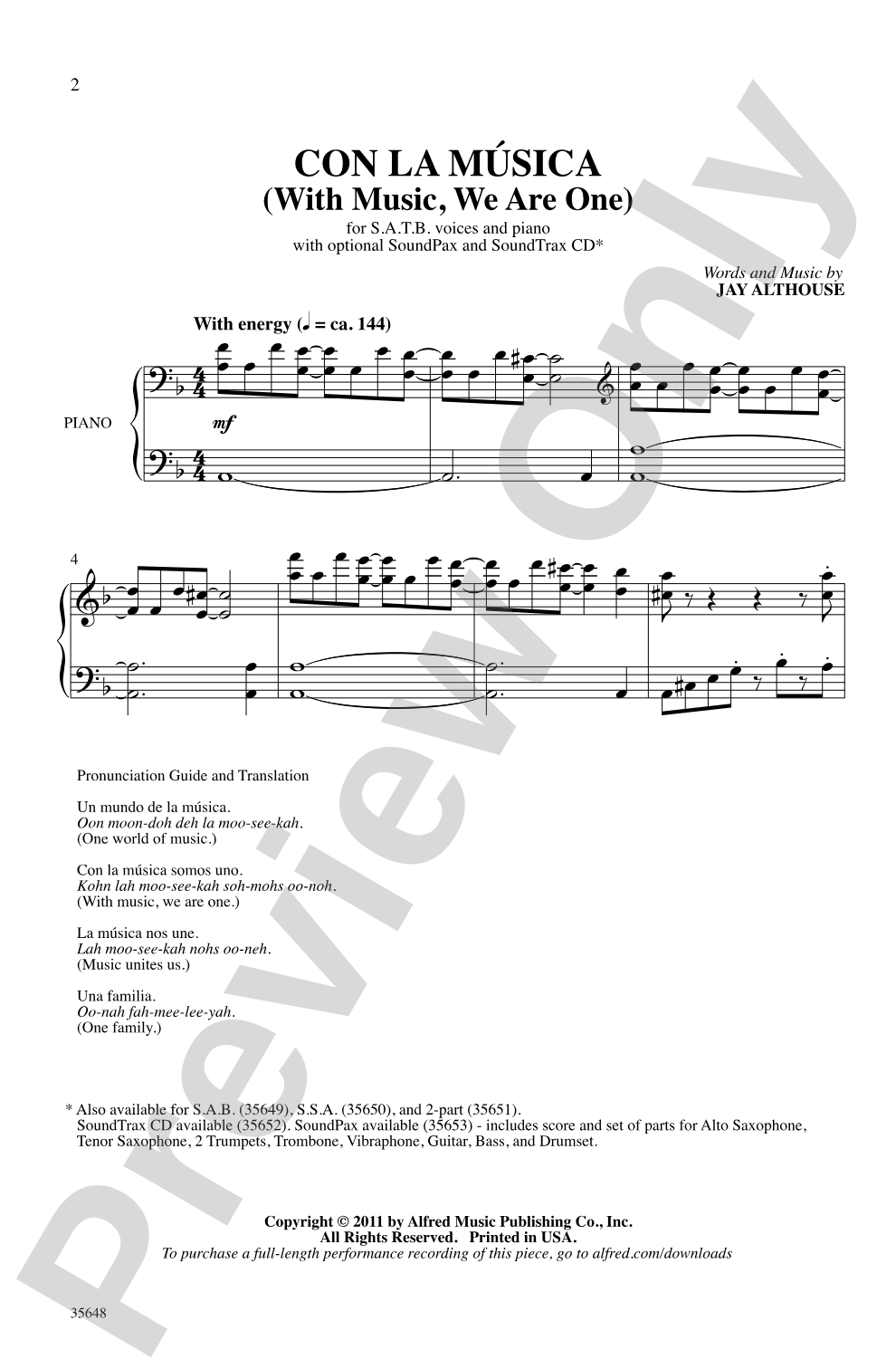 Con la Música: SATB Choral Octavo