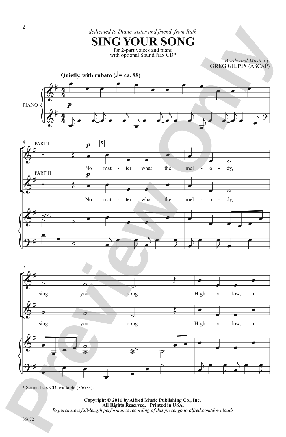 Sing Your Song: 2-Part Choral Octavo