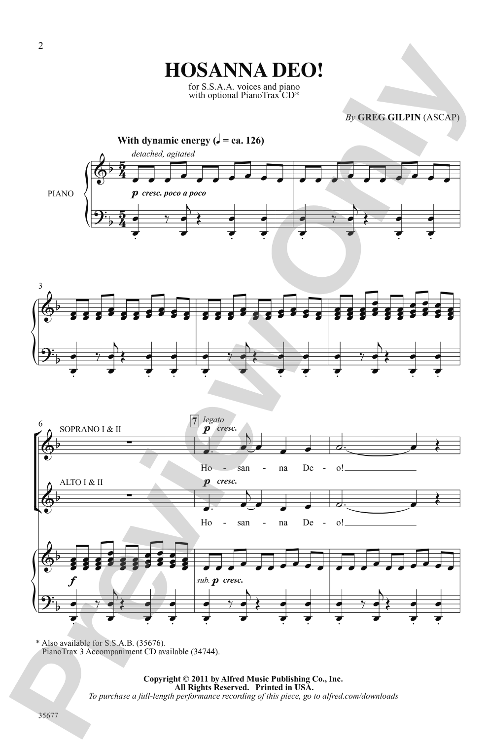 Hosanna Deo!: SSAA Choral Octavo