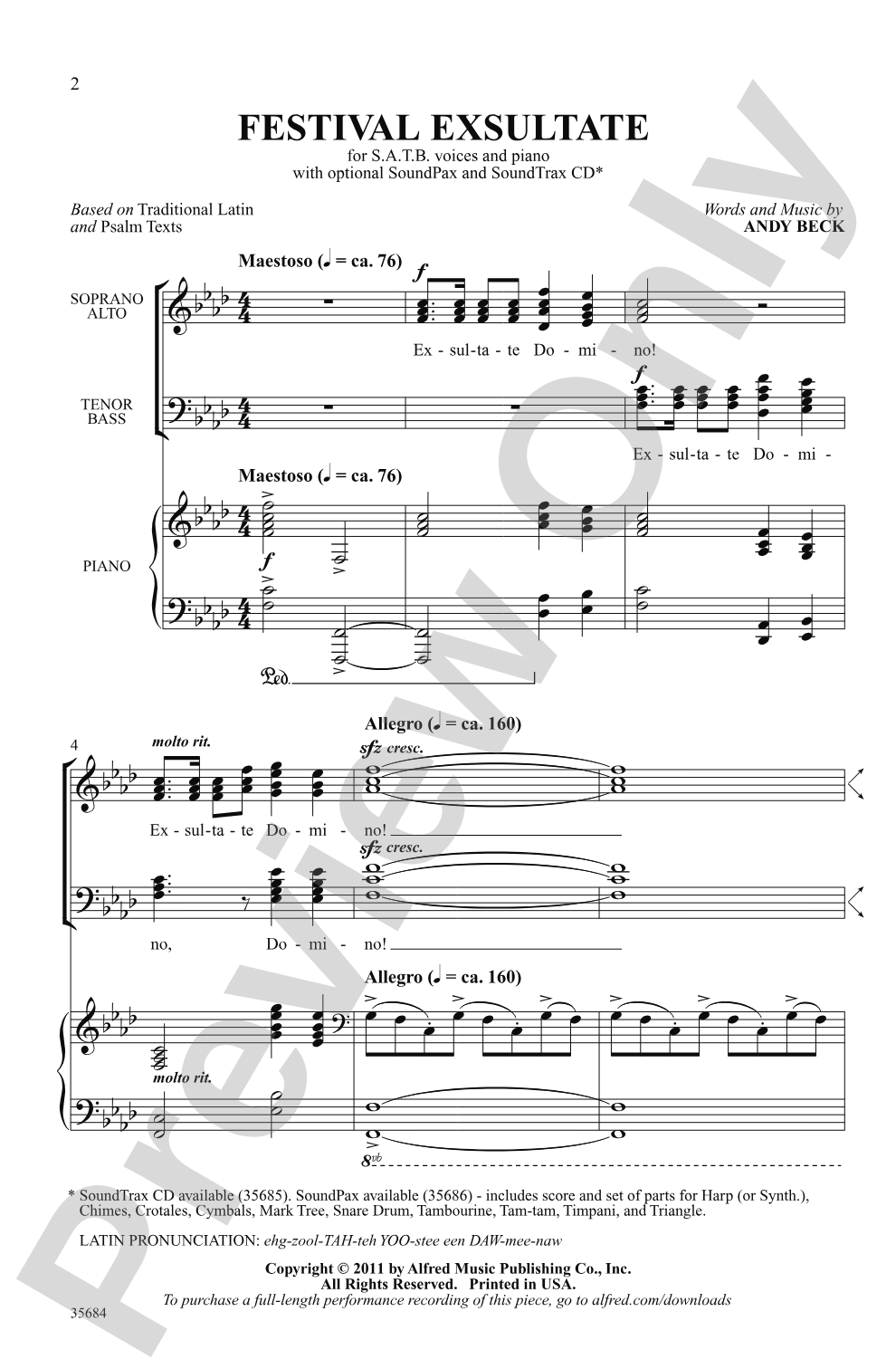 Festival Exsultate: SATB Choral Octavo