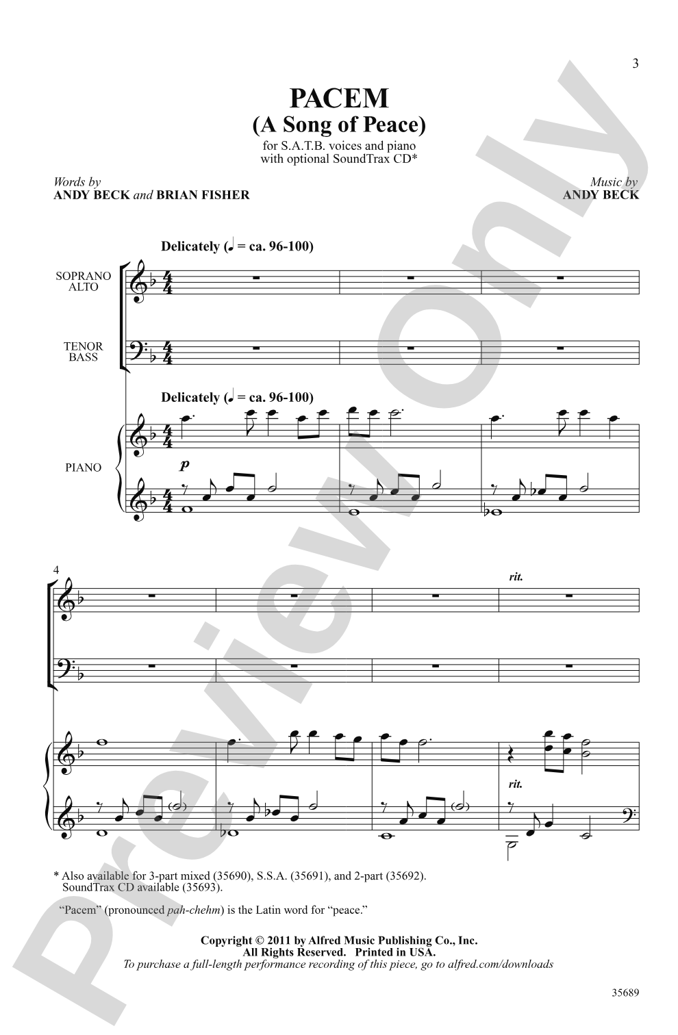 Pacem: SATB Choral Octavo