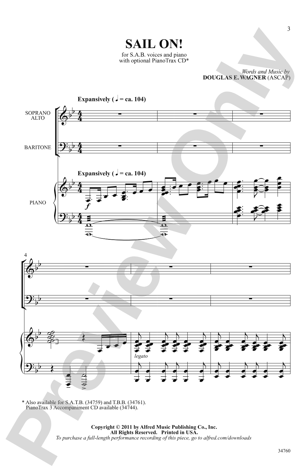Sail On!: SAB Choral Octavo