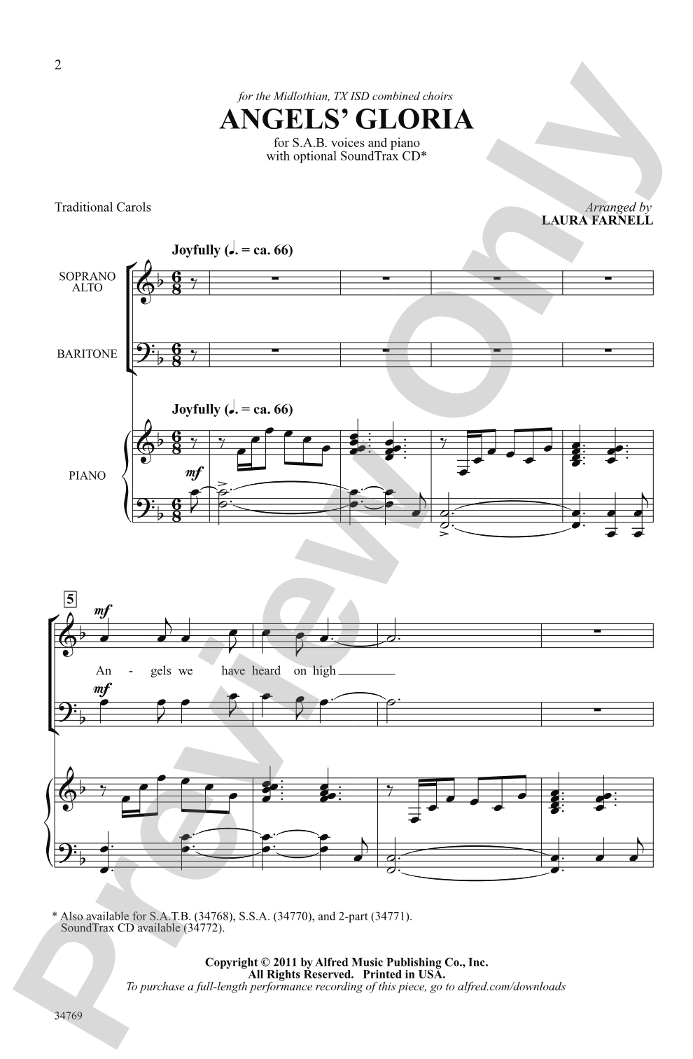 Angels' Gloria: SAB Choral Octavo