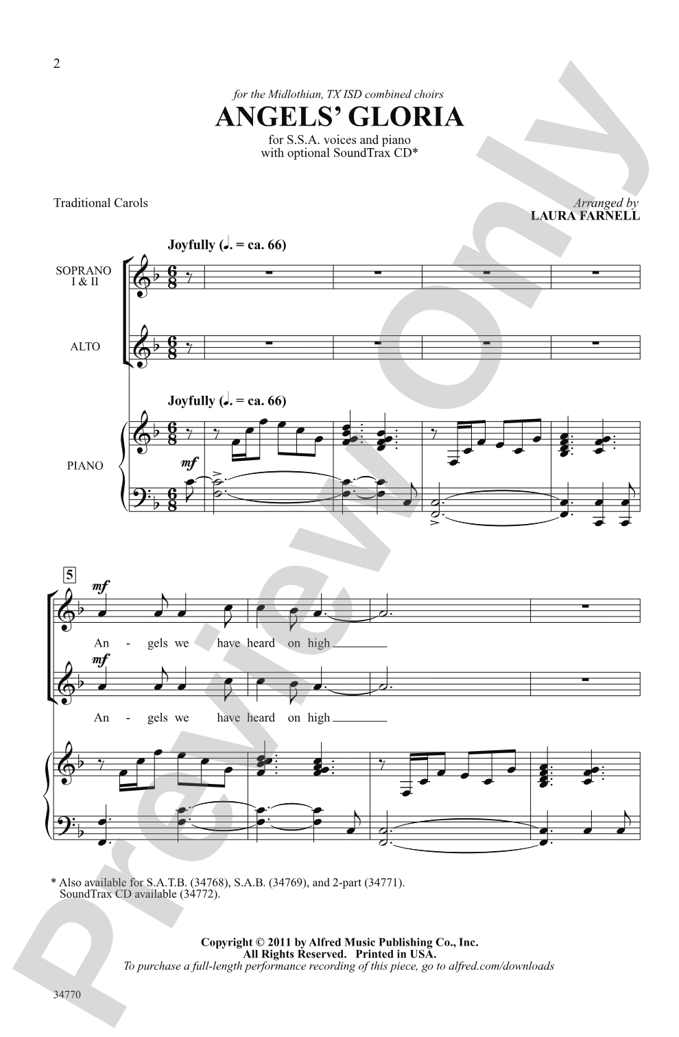 Angels' Gloria: SSA Choral Octavo