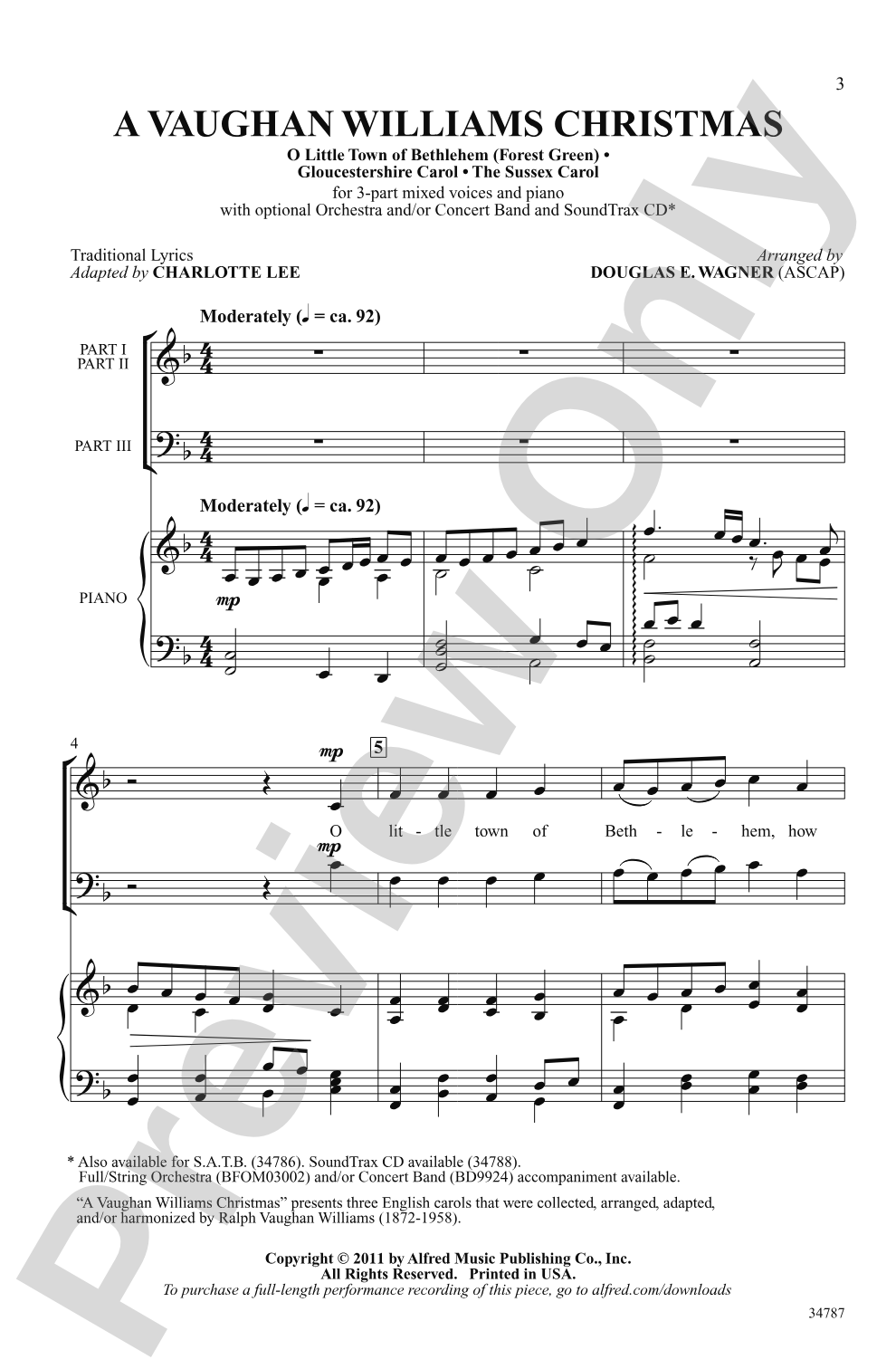 A Vaughan Williams Christmas: 3-Part Mixed Choral Octavo