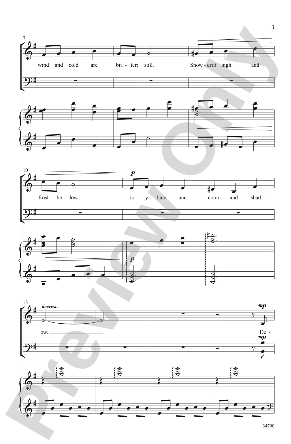 A Winter Night: SATB Choral Octavo
