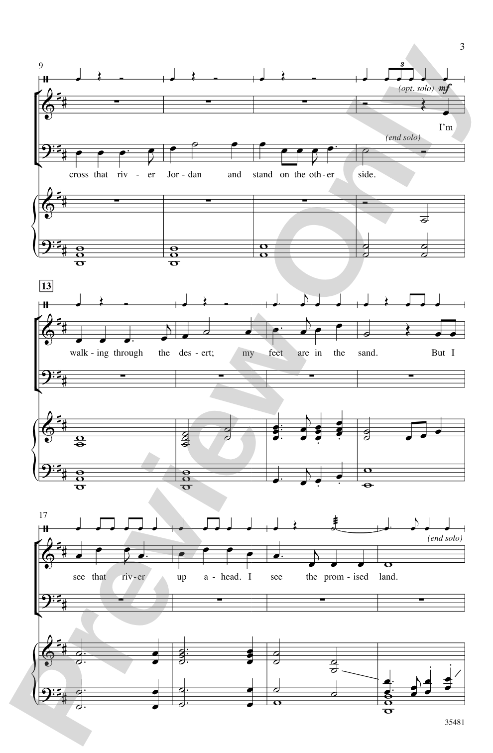On My Way to Jordan: SATB Choral Octavo
