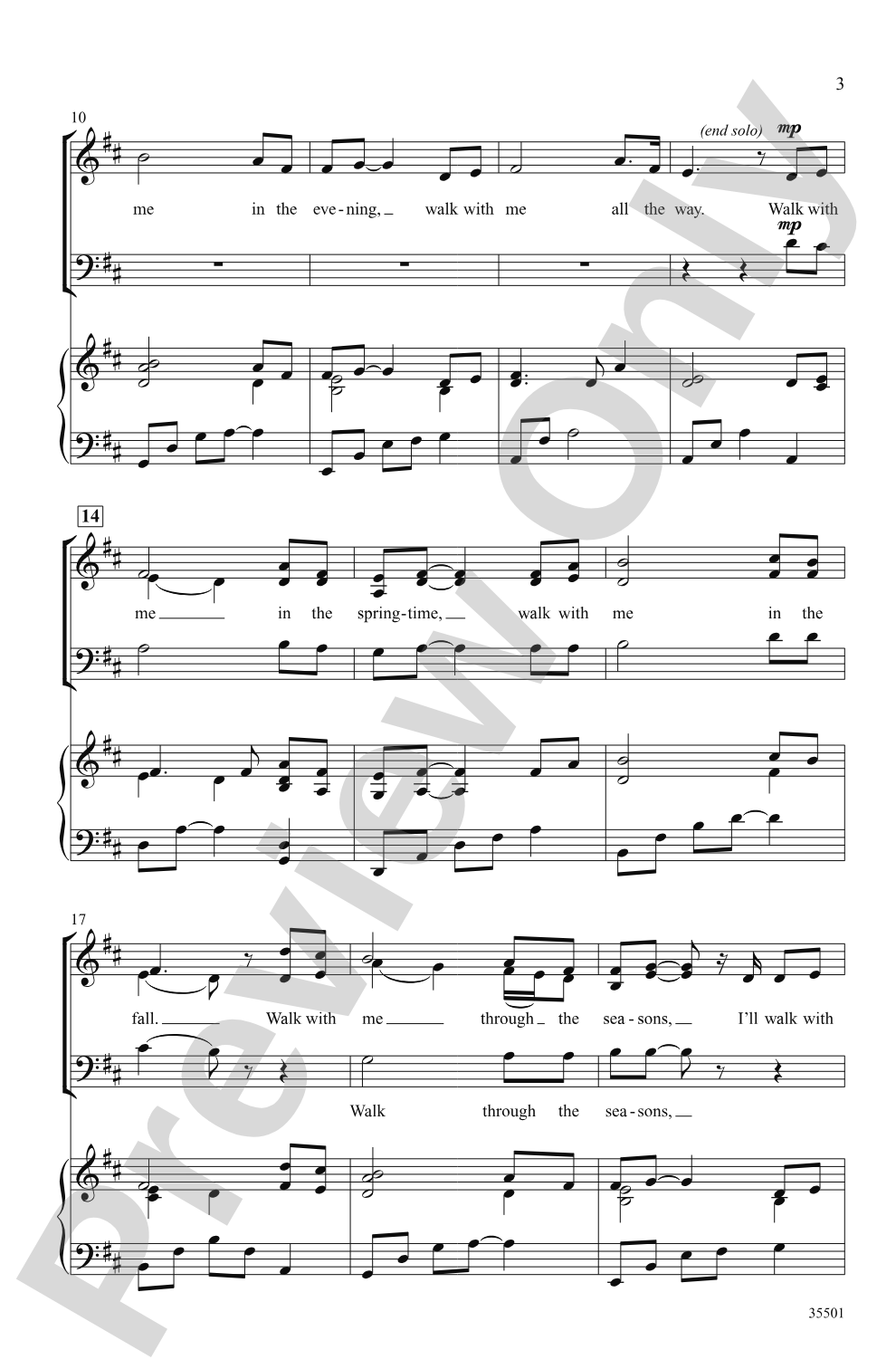 Walk with Me: 3-Part Mixed Choral Octavo