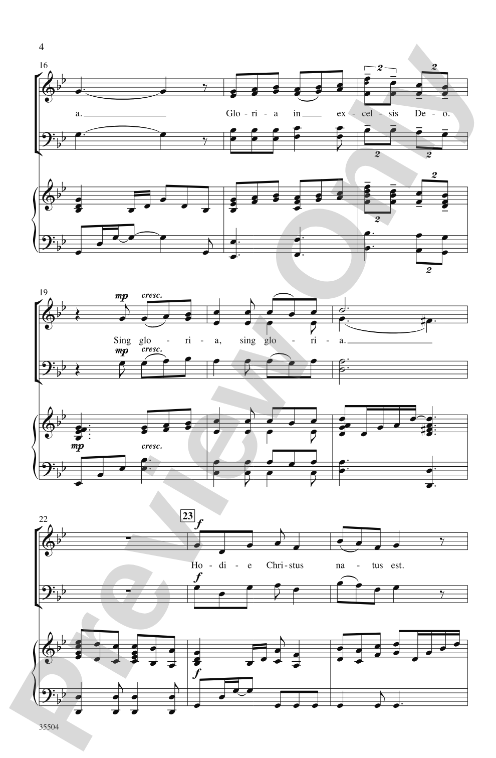 Hodie: SATB Choral Octavo