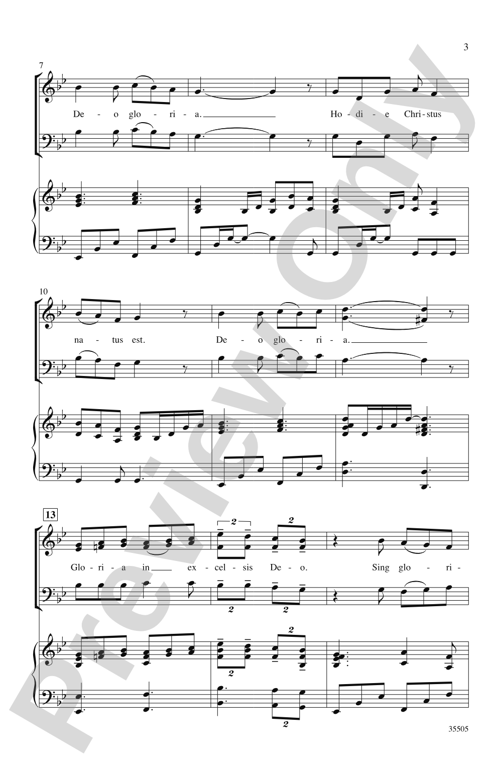 Hodie: SAB Choral Octavo