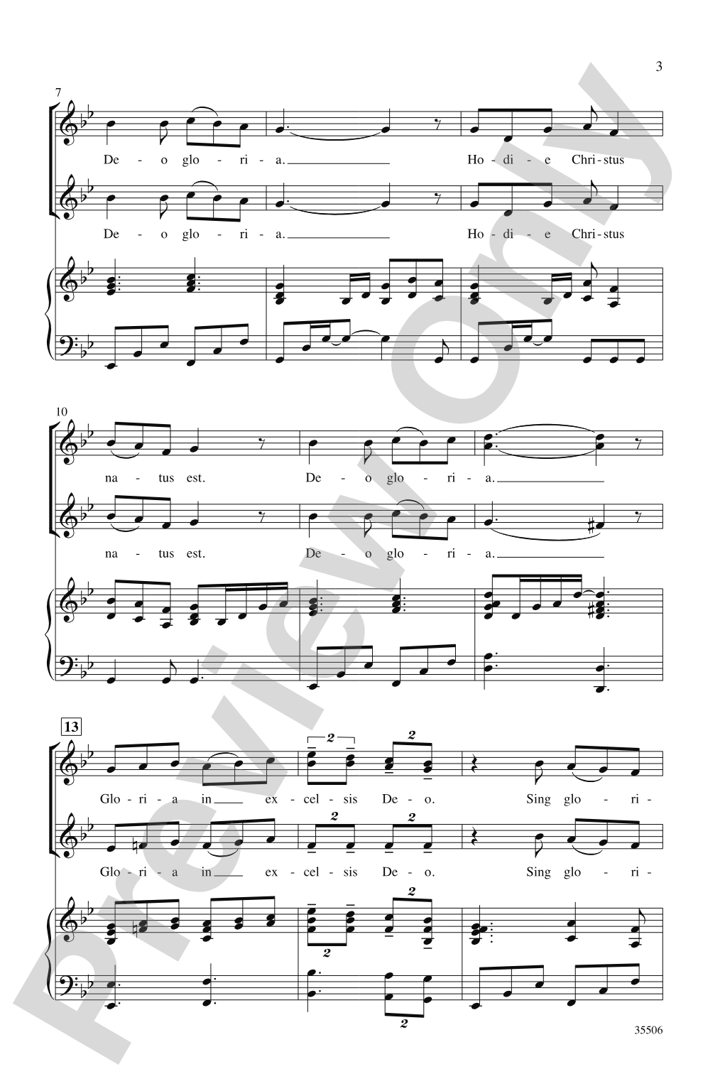 Hodie: SSA Choral Octavo