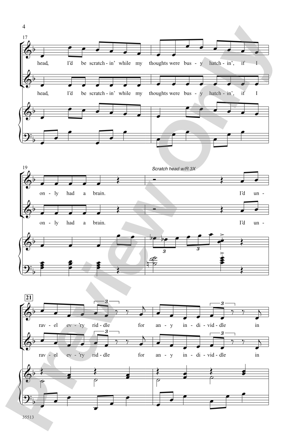 If I Only Had a Brain (from <i>The Wizard of Oz</i>): 2-Part Choral Octavo