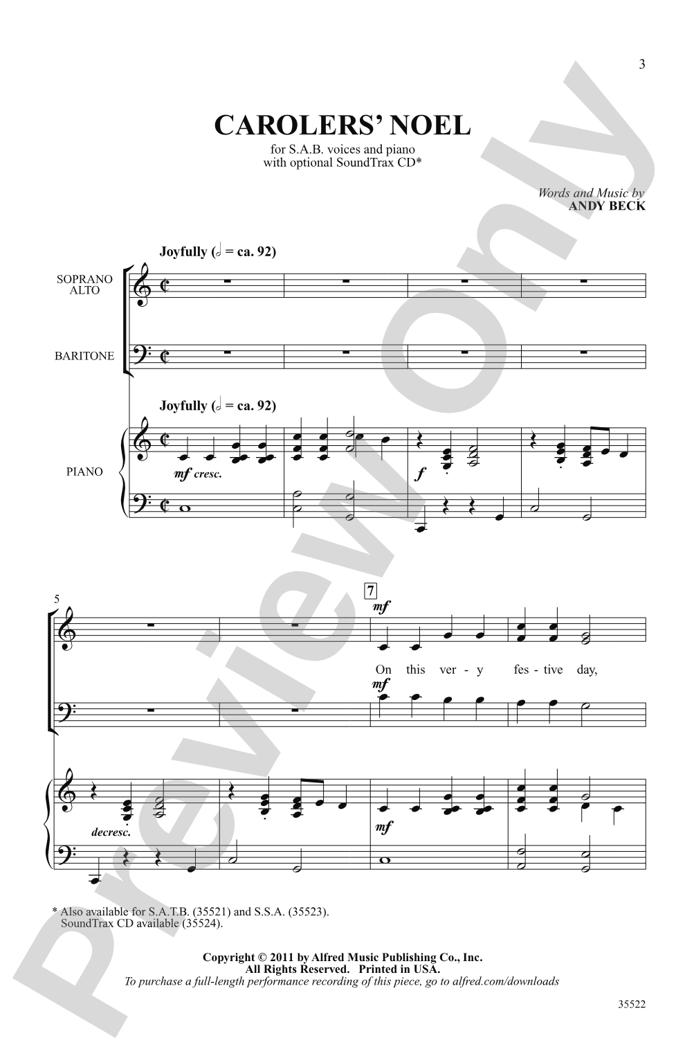 Carolers' Noel: SAB Choral Octavo