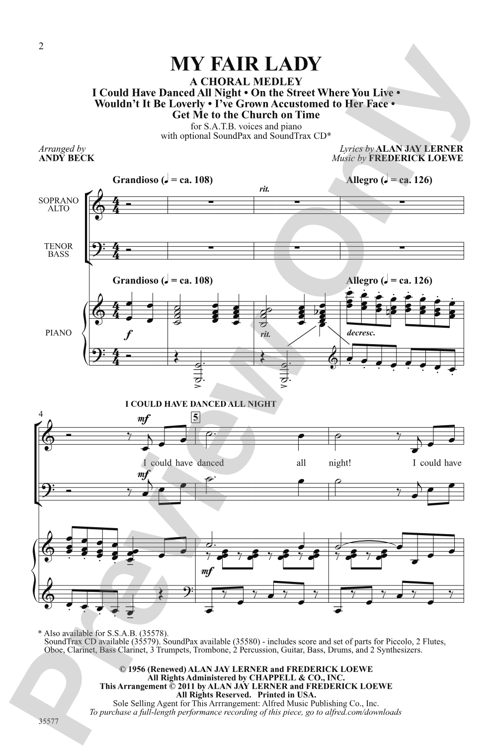 My Fair Lady: SATB Choral Octavo