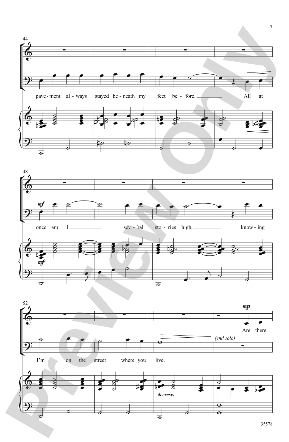 My Fair Lady: SSAB Choral Octavo