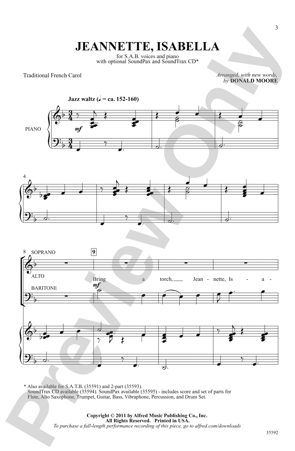 Jeannette, Isabella: SAB Choral Octavo