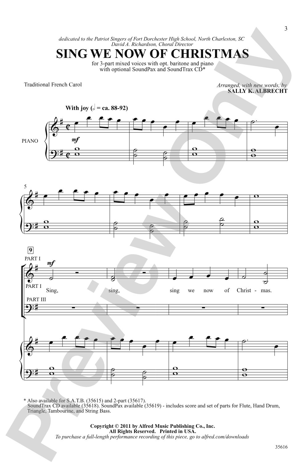 Sing We Now of Christmas: 3-Part Mixed Choral Octavo