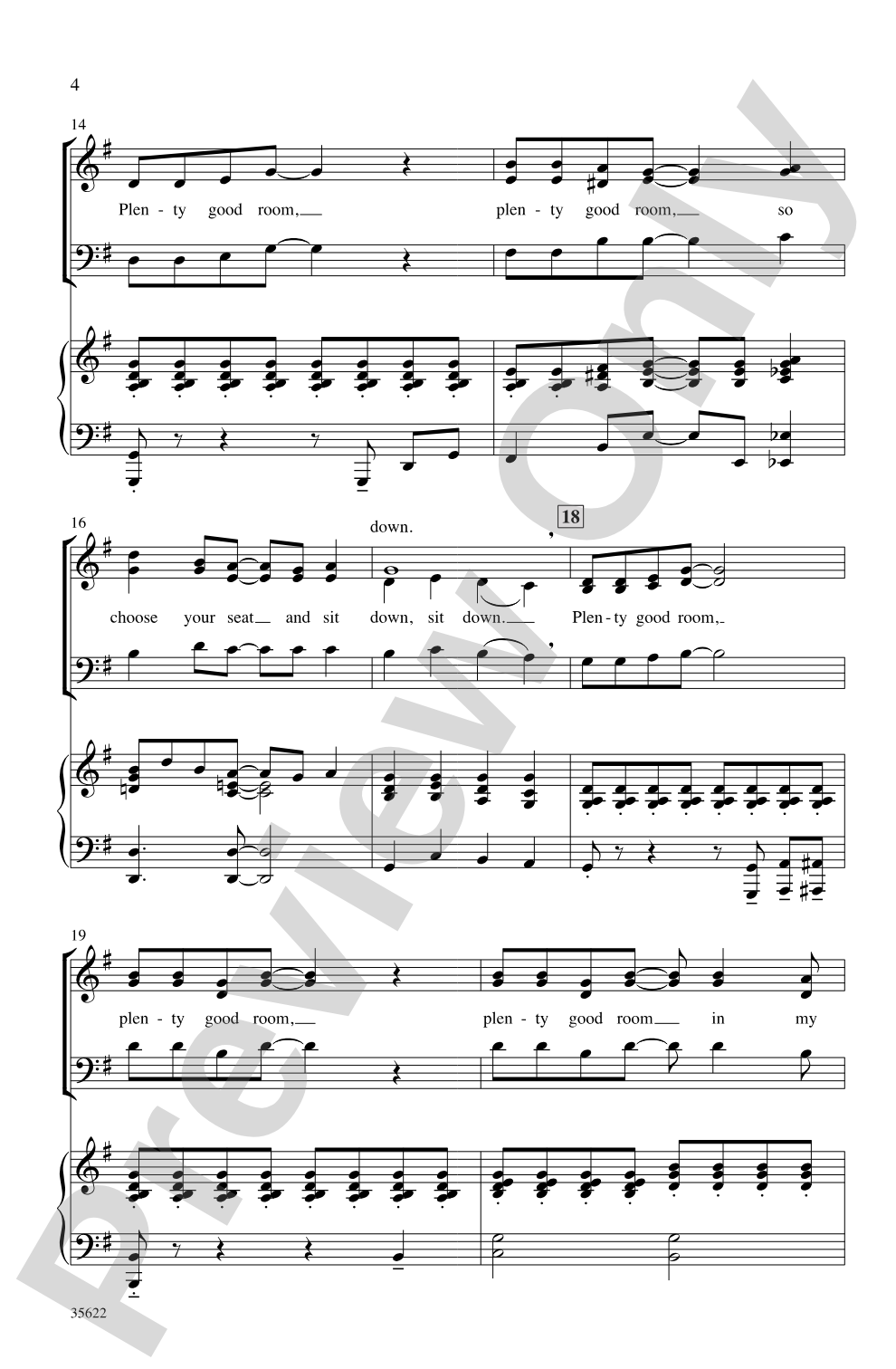 Plenty Good Room: SAB Choral Octavo