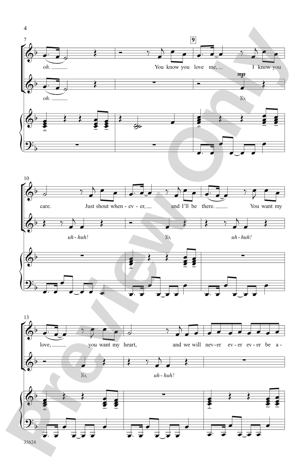 Baby! A Medley of Justin Bieber Hits: 2-Part/SSA Choral Octavo