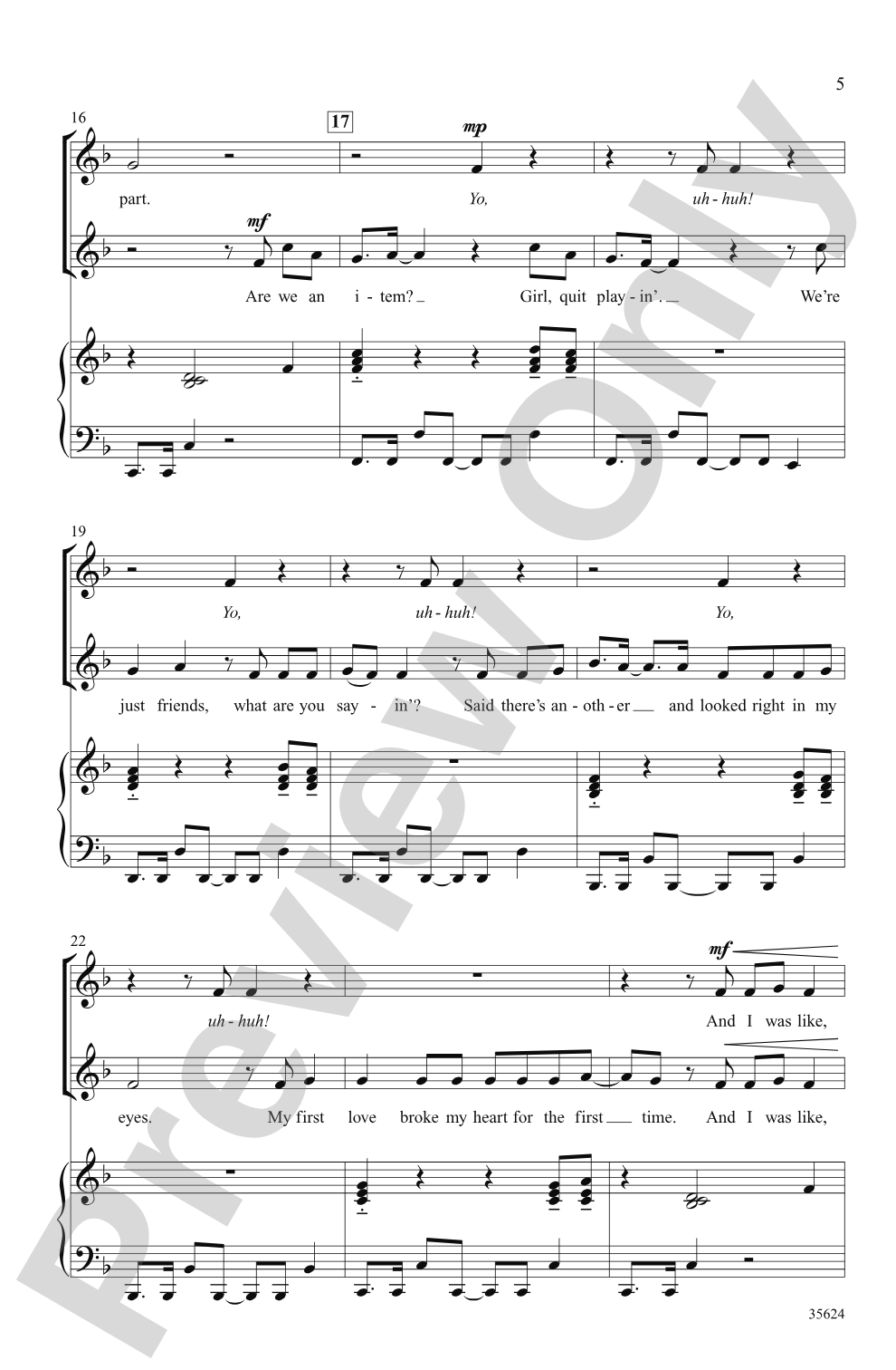 Baby! A Medley of Justin Bieber Hits: 2-Part/SSA Choral Octavo