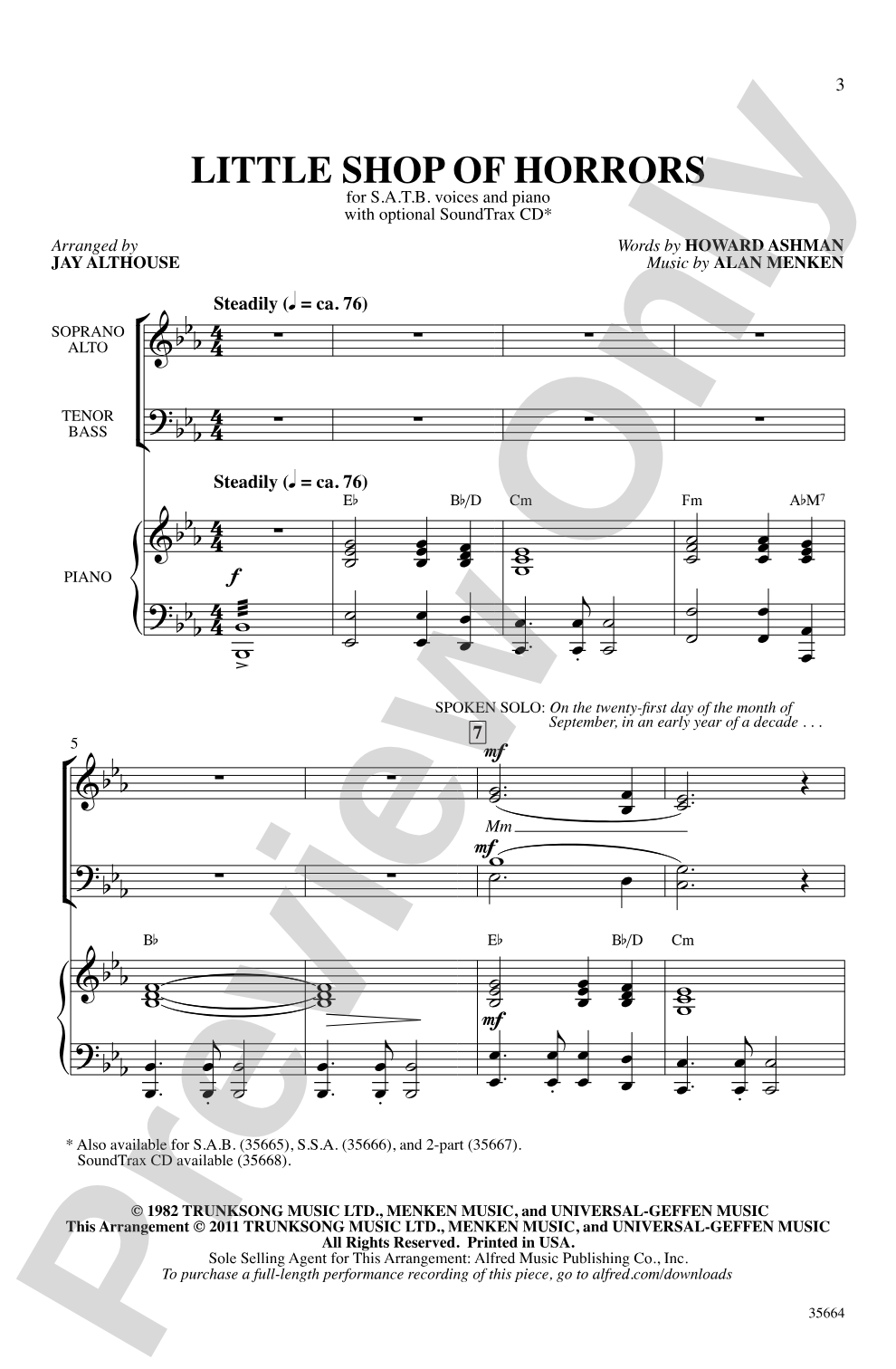 Little Shop of Horrors: SATB Choral Octavo