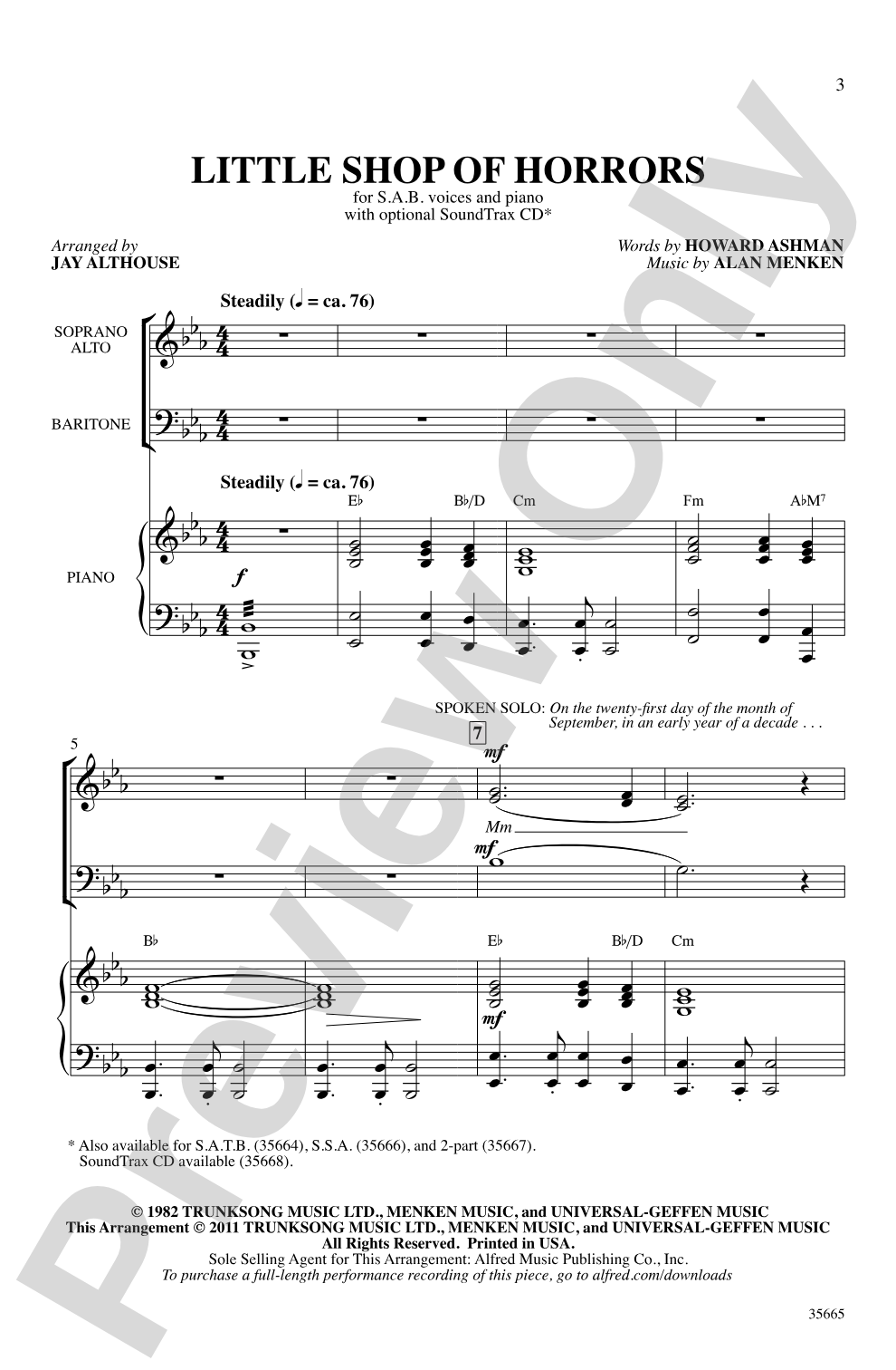 Little Shop of Horrors: SAB Choral Octavo