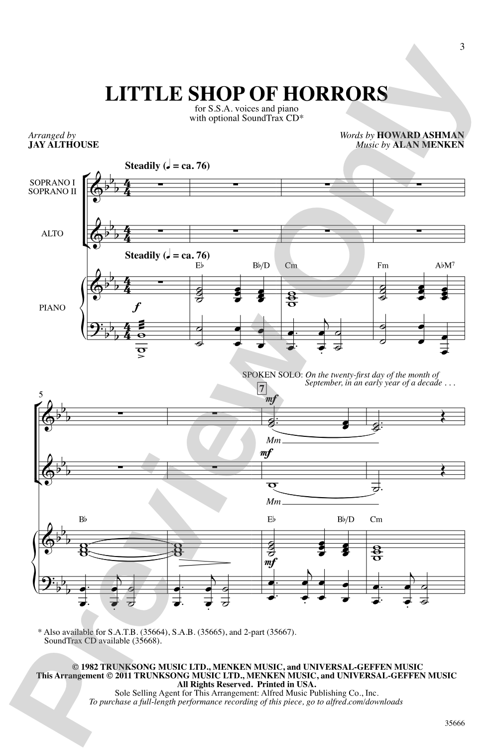 Little Shop of Horrors: SSA Choral Octavo