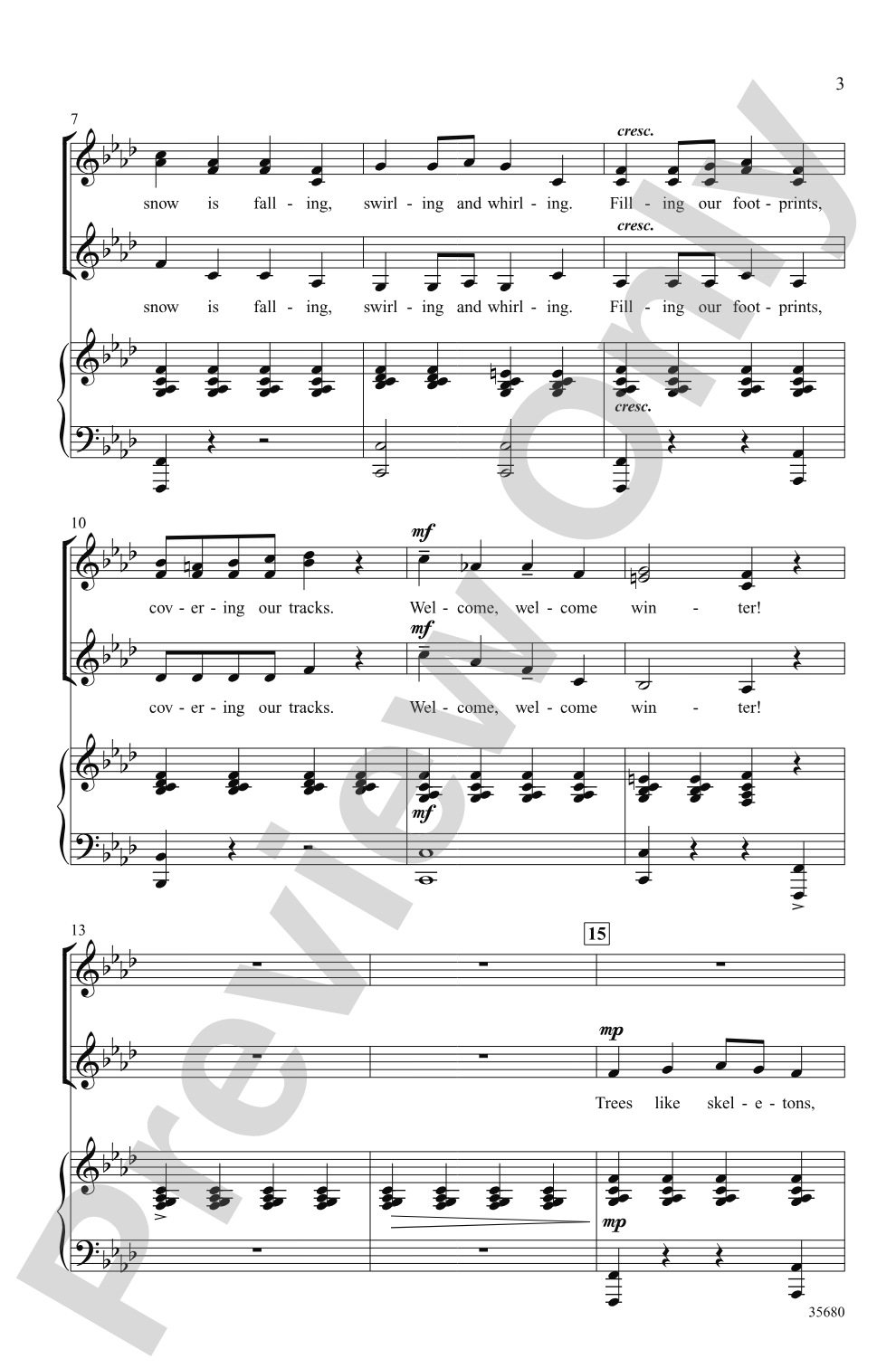 Welcome, Welcome Winter: SSA Choral Octavo
