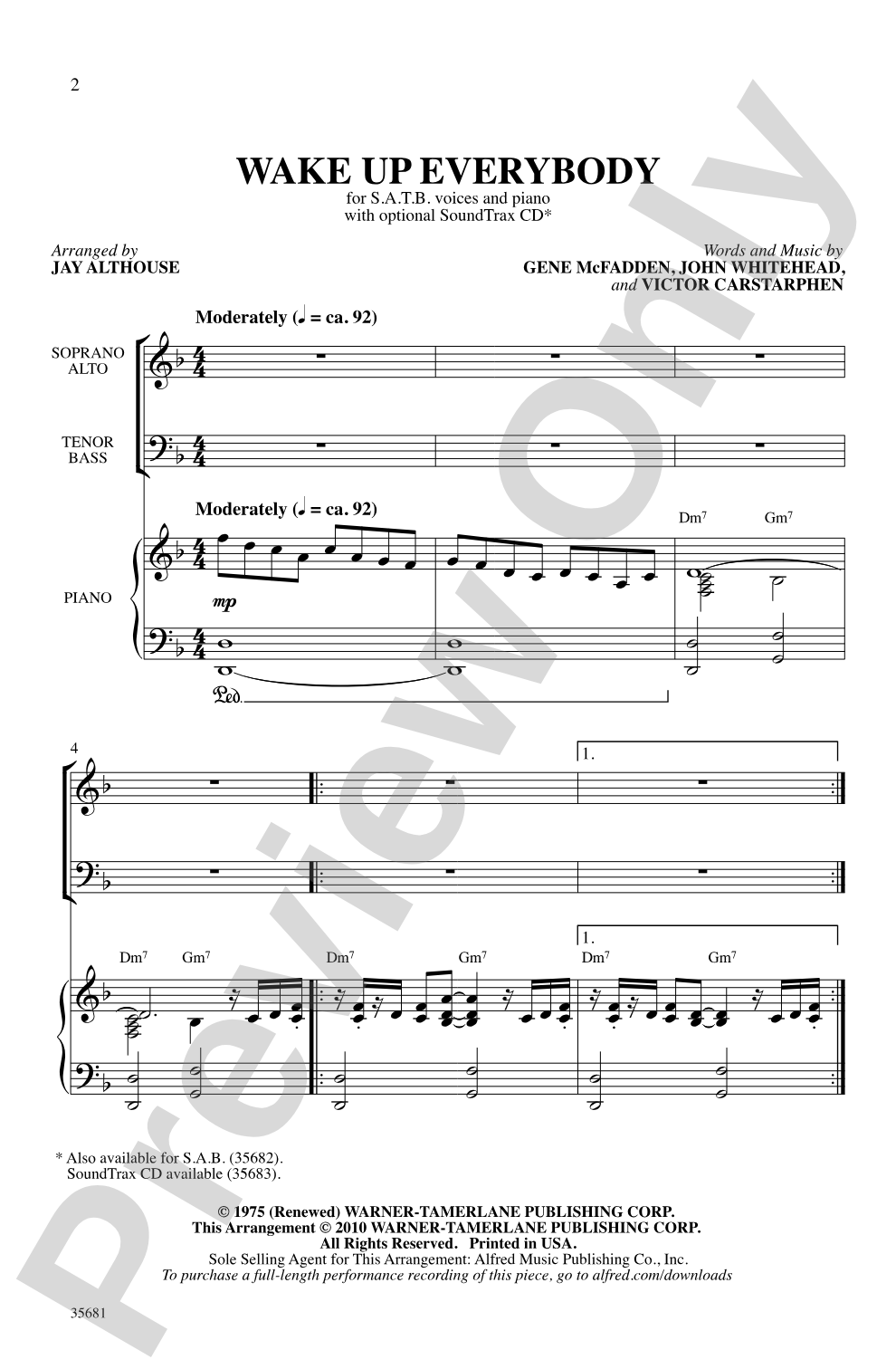 Wake Up Everybody: SATB Choral Octavo