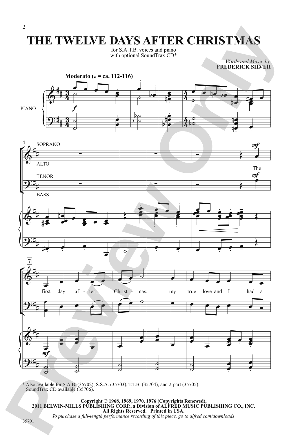 The Twelve Days After Christmas: SATB Choral Octavo