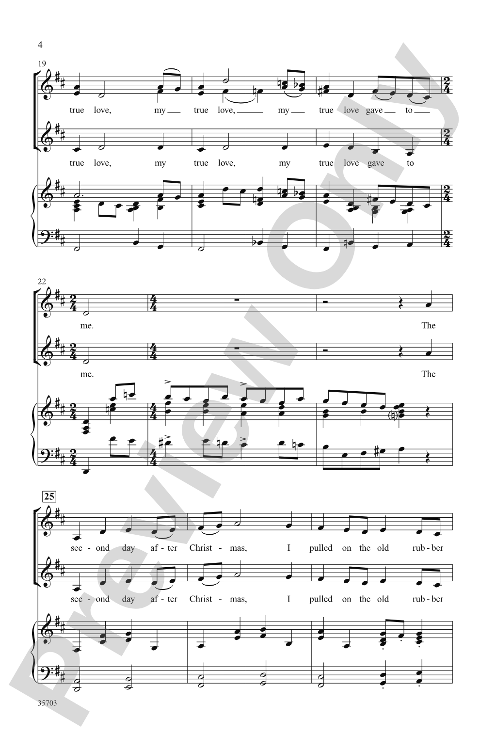 The Twelve Days After Christmas: SSA Choral Octavo