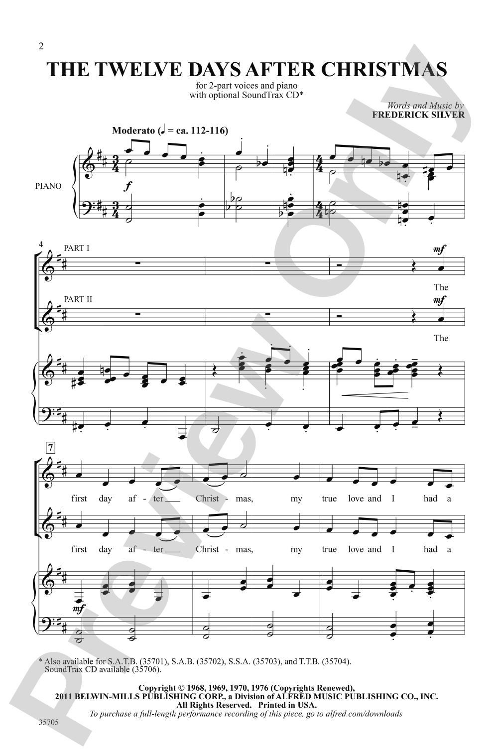 The Twelve Days After Christmas: 2-Part Choral Octavo