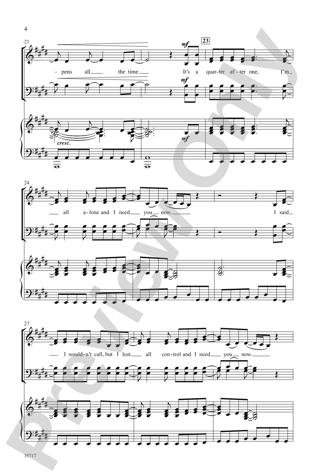 Need You Now: SATB Choral Octavo