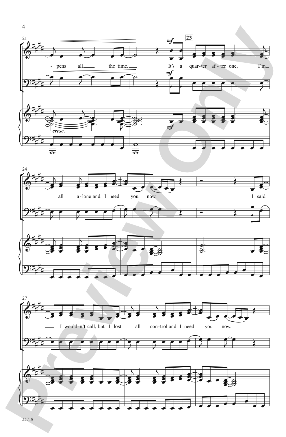 Need You Now: SAB Choral Octavo