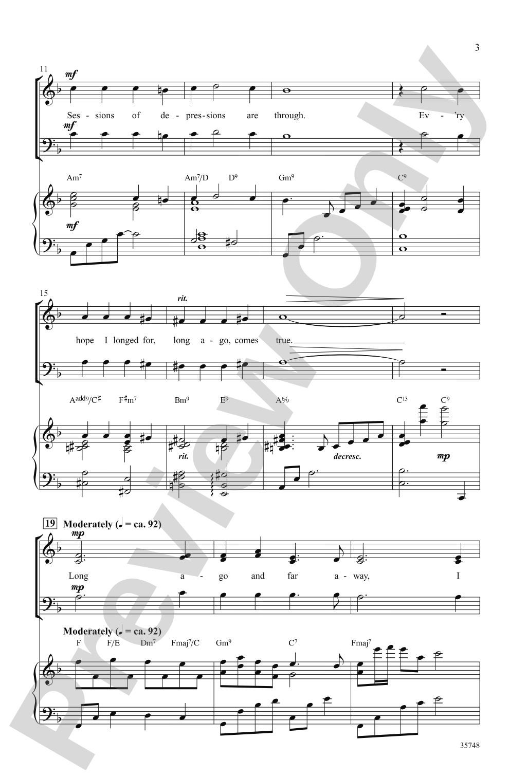 Long Ago and Far Away: SAB Choral Octavo