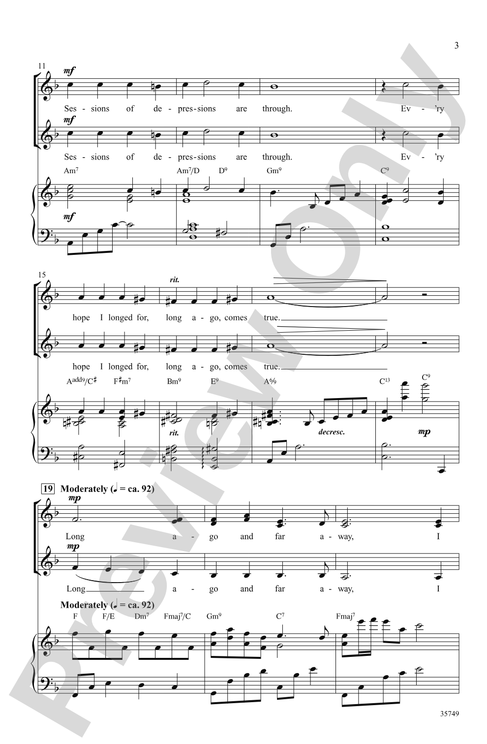 Long Ago and Far Away: SSA Choral Octavo