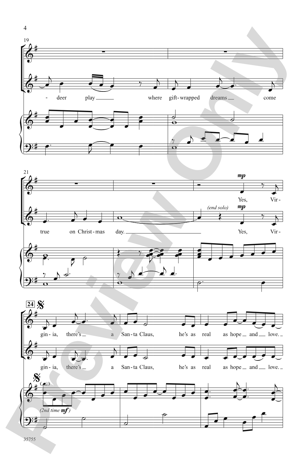 Yes, Virginia: 2-Part Choral Octavo