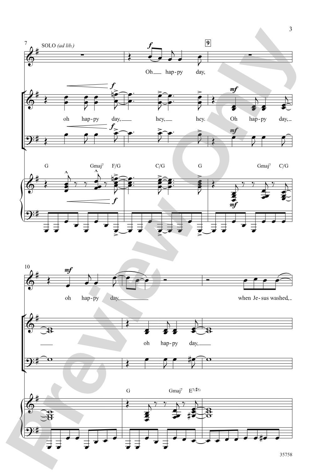 Oh Happy Day: SAB Choral Octavo