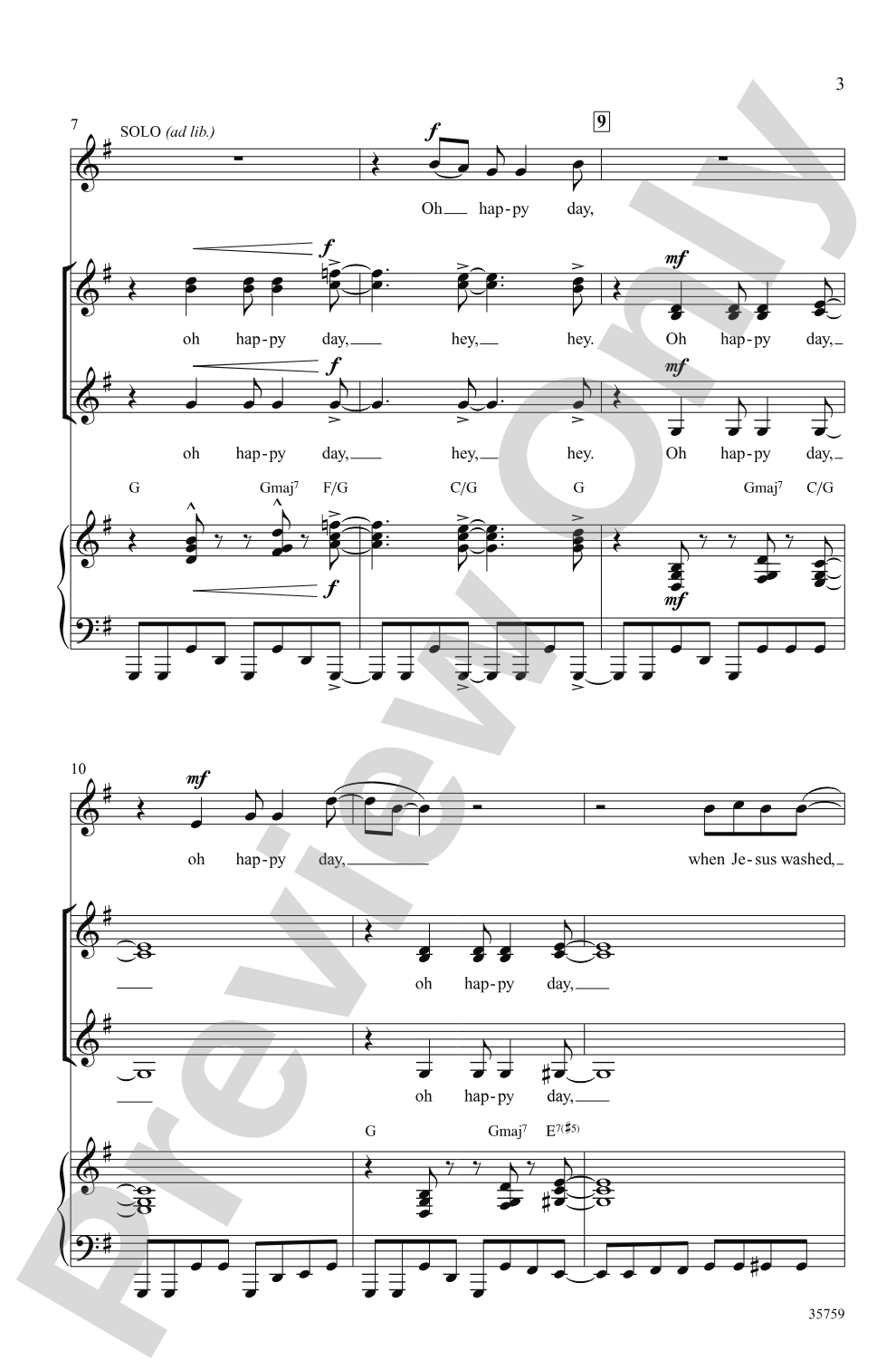 Oh Happy Day: SSA Choral Octavo